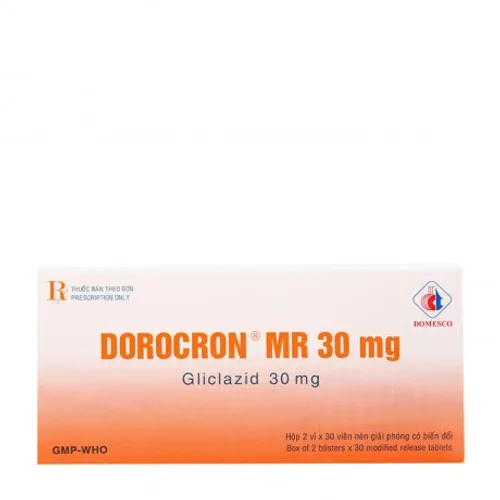 Viên giải phóng có kiểm soát Dorocron MR 30mg điều trị đái tháo đường type 2 (2 vỉ x 30 viên)