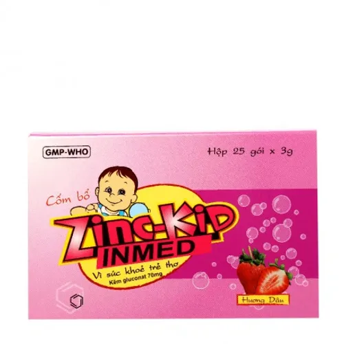 Thuốc cốm Zinc-Kid 70mg bổ sung kẽm vào chế độ ăn, điều trị thiếu kẽm (hộp 25 gói)
