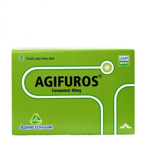 Viên nén Agifuros 40mg điều trị tăng huyết áp, phù phổi cấp, tăng calci huyết (10 vỉ x 25 viên)