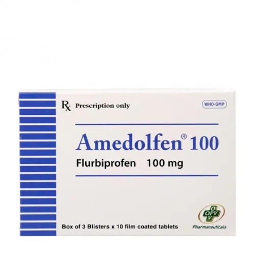 Viên nén Amedolfen 100mg trị viêm khớp, thoái hóa khớp, đau lưng, đau bụng kinh (3 vỉ x 10 viên)