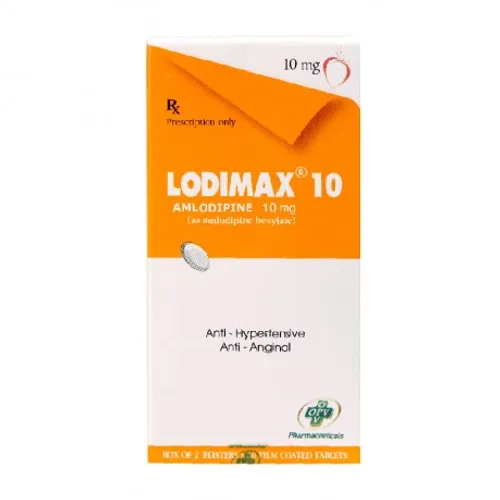 Viên nén Lodimax 10mg điều trị tăng huyết áp, đau thắt ngực (2 vỉ x 10 viên)
