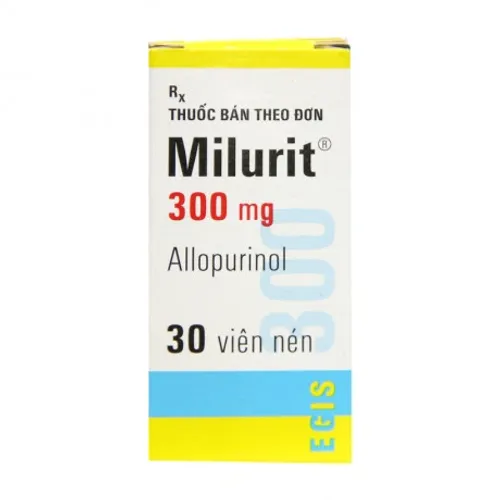 Viên nén Milurit 300mg điều trị bệnh gút (chai 30 viên)