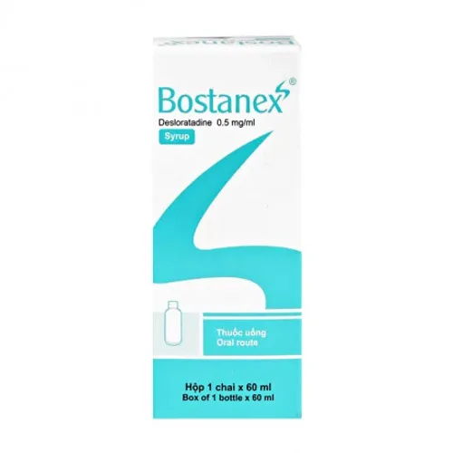 Siro Bostanex 0,5mg/ml trị viêm mũi dị ứng, mày đay, ngứa (chai 60ml)