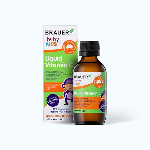 Siro BRAUER Baby Kids Liquid bổ sung vitamin C, tăng cường sức đề kháng cho cơ thể cho trẻ từ 1 tuổi (100ml)