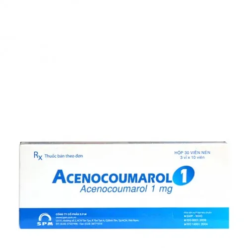 Viên nén Acenocoumarol 1mg điều trị và ngăn ngừa bệnh nghẽn mạch (3 vỉ x 10 viên)