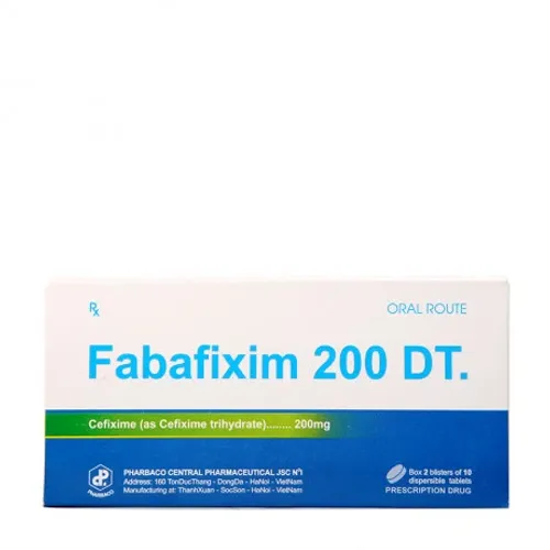 Viên nén phân tán Fabaxim 200 DT điều trị nhiễm khuẩn (2 vỉ x 10 viên)