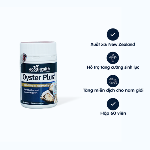 Viên uống Oyster Plus - Goodhealth hỗ trợ tăng cường sinh lý nam (Chai 60 viên)
