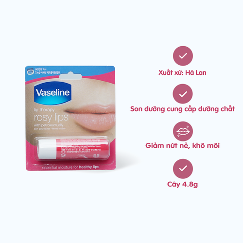 Son dưỡng môi Vaseline Lip Therapy Rosy hồng xinh (Thỏi 4.8g)