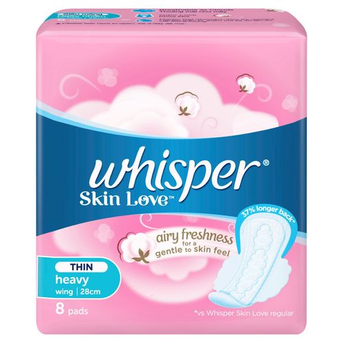 Băng vệ sinh Whisper ban đêm siêu mỏng cánh 28cm Whisper (8 miếng/gói)