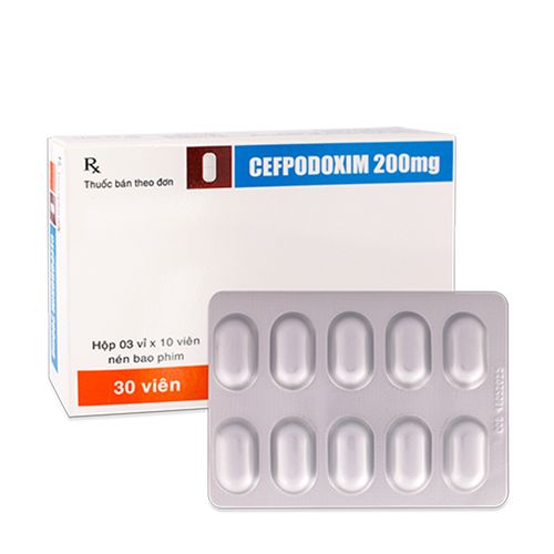 Viên nén Cefpodoxim 200mg T.V pharm kháng sinh điều trị nhiễm khuẩn (3 vỉ x 10 viên)