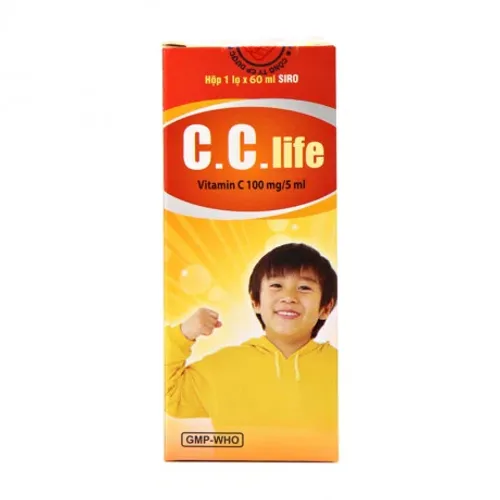 Siro C.C.Life 100mg/5ml phòng và điều trị thiếu vitamin C (chai 60ml)