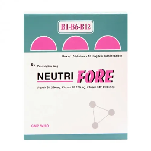 Viên nén Neutrifore 3B điều trị rối loạn do thiếu vitamin B1, B6, B12 (10 vỉ x 10 viên)