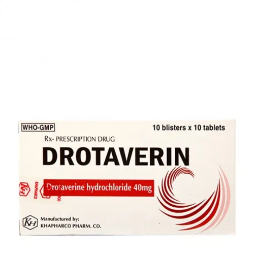 Viên nén Drotaverin chống co thắt cơ trơn đường tiêu hóa (10 vỉ x 10 viên)