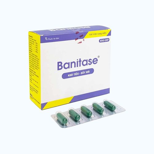 Viên nang mềm Banitase 625mg điều trị đầy hơi, khó tiêu (20 vỉ x 5 viên)