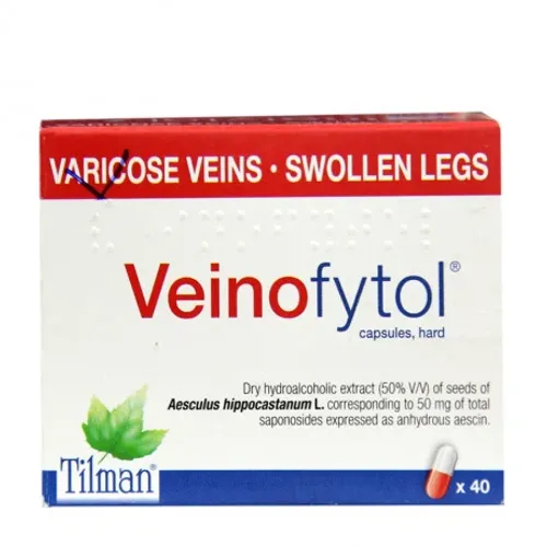 Viên nang Veinofytol 50mg điều trị suy tĩnh mạch mãn tính nhẹ, trĩ (4 vỉ x 10 viên)