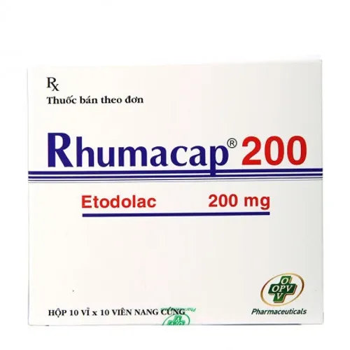 Viên nang Rhumacap 200mg trị viêm và giảm đau khớp, chấn thương (10 vỉ x 10 viên)