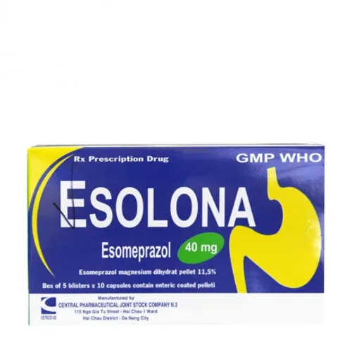 Viên nang Esolona 40mg điều trị loét dạ dày – tá tràng lành tính (5 vỉ x 10 viên)