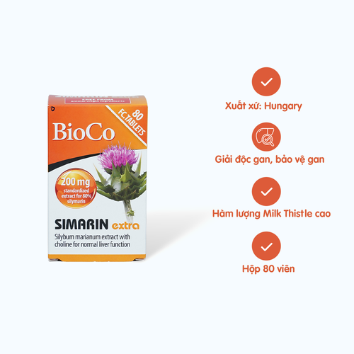 Viên uống BioCo Simarin Extra Hỗ trợ giải độc gan (Hộp 20 viên x 4 vỉ)