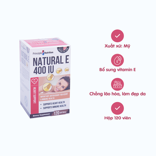 Viên uống bổ sung Vitamin E - Natural E 400 IU  (Hộp 120 viên)