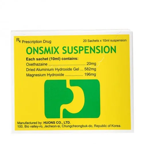 Hỗn dịch uống Onsmix Suspension 10ml điều trị viêm loét, trào ngược dạ dày thực quản (20 gói x 10ml)