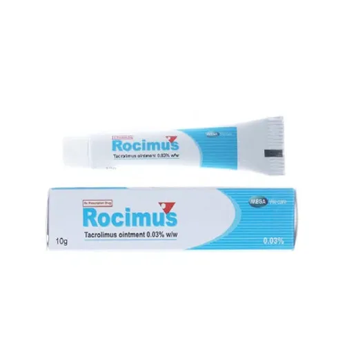 Thuốc dùng ngoài Rocimus 0.03%w/w điều trị viêm da cơ địa từ vừa đến nặng (tuýp 10g)