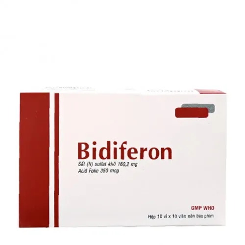 Viên nén Bidiferon bổ sung sắt, bổ máu (10 vỉ x 10 viên)