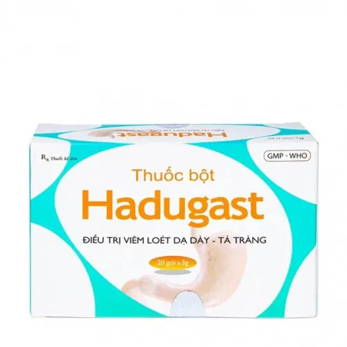 Thuốc bột Hadugast trị viêm loét dạ dày, hành tá tràng, trào ngược dạ dày thực quản (20 gói x3g)