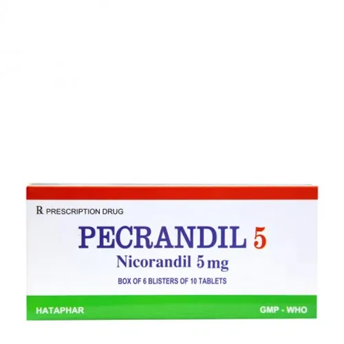 Viên nén Pecrandil 5mg điều trị dự phòng đau thắt ngực (6 vỉ x 10 viên)
