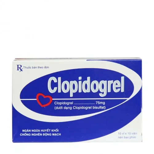 Clopidogrel 75mg (10 vỉ x 10 viên/hộp)