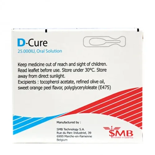 Dung dịch uống D-Cure 25000IU điều trị thiếu vitamin D (4 ống x 1 ml)