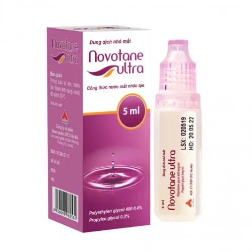 Thuốc nhỏ mắt Novotane Ultra giảm tạm thời các chứng rát và kích ứng do khô mắt (chai 5ml)
