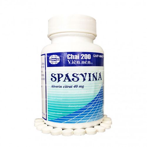 Viên nén Spasvina 40mg giảm đau do co thắt cơ trơn ở đường tiêu hoá (chai 200 viên)
