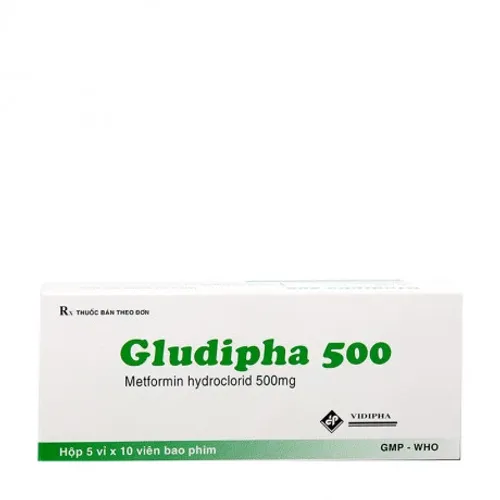 Viên nén Gludipha 500mg điều trị đái tháo đường type 2 (5 vỉ x 10 viên)