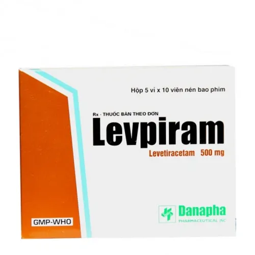 Viên nén Levpiram 500mg điều trị động kinh (5 vỉ x 10 viên)