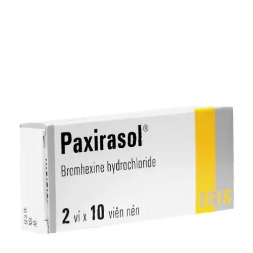 Viên nén Paxirasol 8mg hỗ trợ tan đờm trong bệnh hô hấp cấp và mạn tính (2 vỉ x 10 viên)