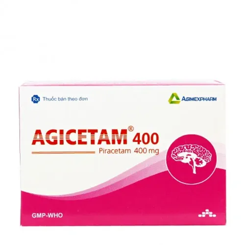 Viên nang Agicetam 400mg Agimexpharm điều trị chóng mặt, suy giảm trí nhớ (10 vỉ x10 viên)