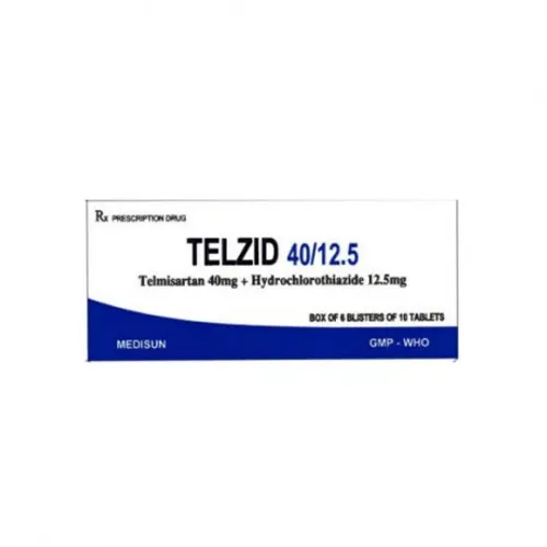 Viên nén Telzid 40mg/12.5mg điều trị tăng huyết áp (6 vỉ x 10 viên)