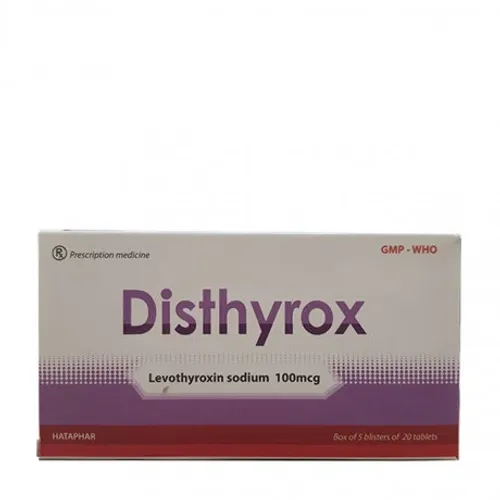 Viên nén Disthyrox 100mcg điều trị các hội chứng suy giáp (5 vỉ x 20 viên)