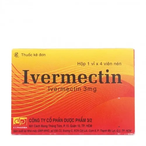 Viên nén Ivermectin 3 A.T điều trị giun (1 vỉ x 4 viên)
