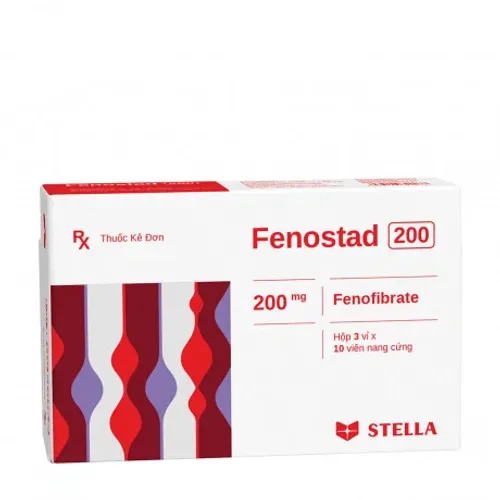 Viên nang Fenostad 200mg Stella điều trị tăng cholesterol máu, giảm mỡ máu (3 vỉ x 10 viên)