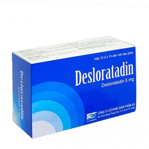 Viên nén Desloratadin 5mg trị viêm mũi dị ứng, mày đay, ngứa (10 vỉ x 10 viên)