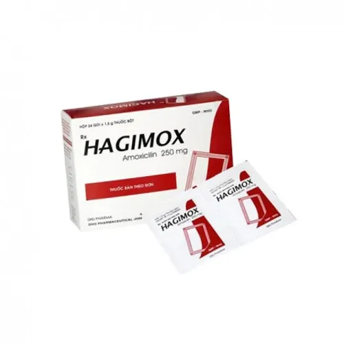 Bột pha uống Hagimox 250mg điều trị nhiễm khuẩn (24 gói x 1.5g)
