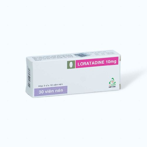 Viên nén Loratadin 10mg TV.Pharm trị viêm mũi dị ứng, mày đay, ngứa (3 vỉ x 10 viên)