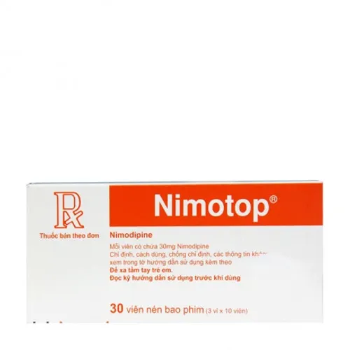 Viên nén Nimotop 30mg điều trị thiếu máu cục bộ (3 vỉ x 10 viên)