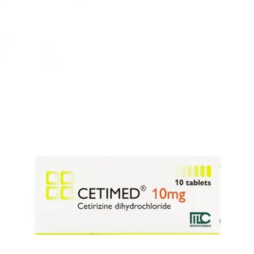 Viên nén Cetimed 10mg điều trị triệu chứng viêm mũi dị ứng, mày đay (1 vỉ x 10 viên)