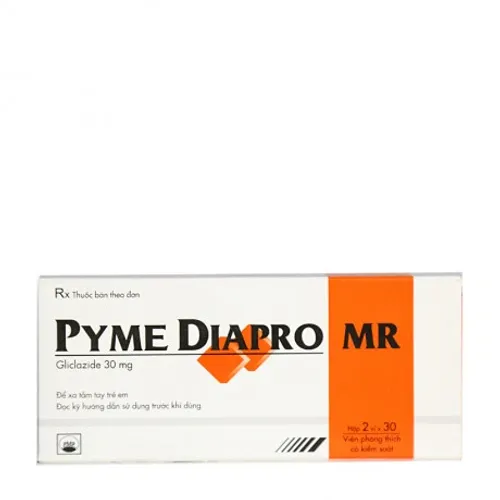 Viên giải phóng có kiểm soát Pyme Diapro MR 30mg điều trị đái tháo đường type 2 (2 vỉ x 30 viên)
