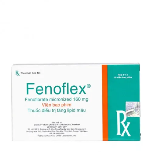 Viên nén bao phim Fenoflex điều trị rối loạn mỡ máu (3 vỉ x 10 viên)