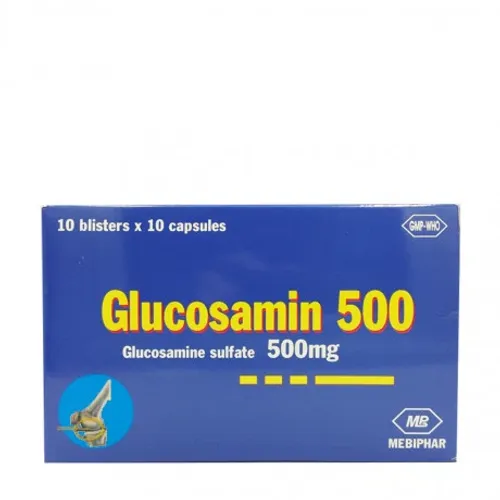 Viên nén Glucosamin 500mg Khánh Hòa giảm triệu chứng thoái hóa khớp gối (5 vỉ x 10 viên)