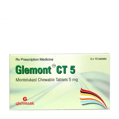 Viên nhai Glemont CT 5 dự phòng và điều trị hen phế quản, giảm triệu chứng viêm mũi (3 vỉ x 10 viên)