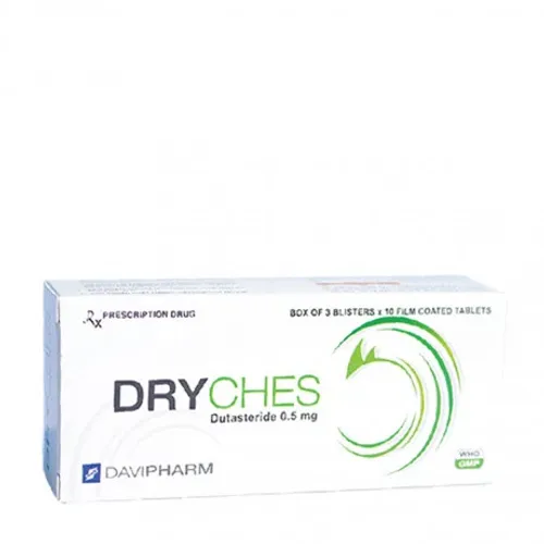 Viên nén Dryches 0,5mg điều trị phì đại tuyến tiền liệt ở nam giới (3 vỉ x 10 viên)